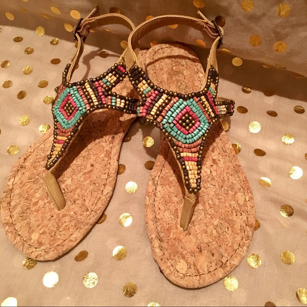Beaded Sandals by Sugar - EUC